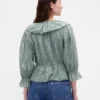 Top con cuello en V y volantes