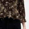 Top con cuello en V y volantes