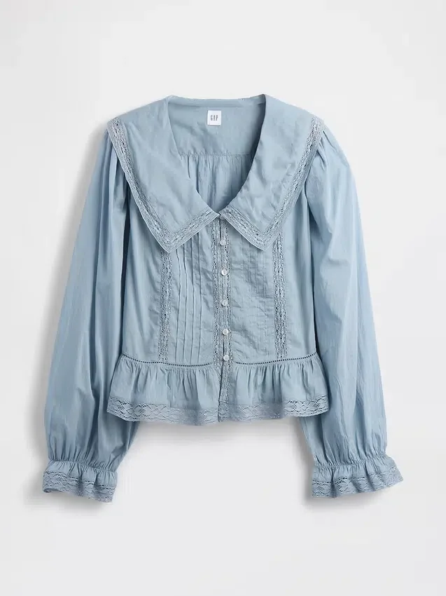 Top con peplum, cuello en V y cuello