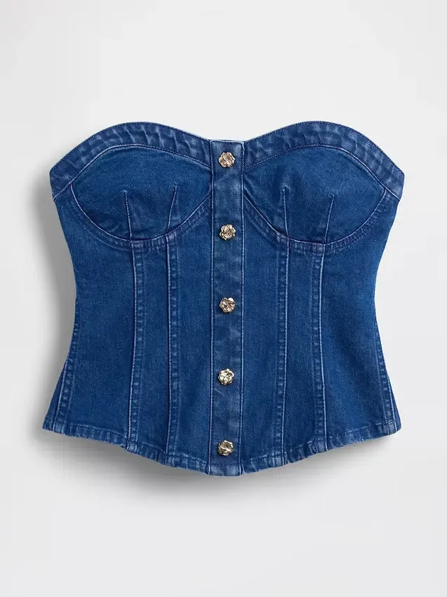 Top corsé vaquero GAP × Hfr de Atelier Ndigo