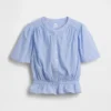 Top corto con peplum y cierre frontal de botones
