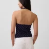 Top corto de cuello halter de punto tupido
