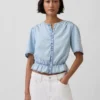 Top corto de denim con peplum