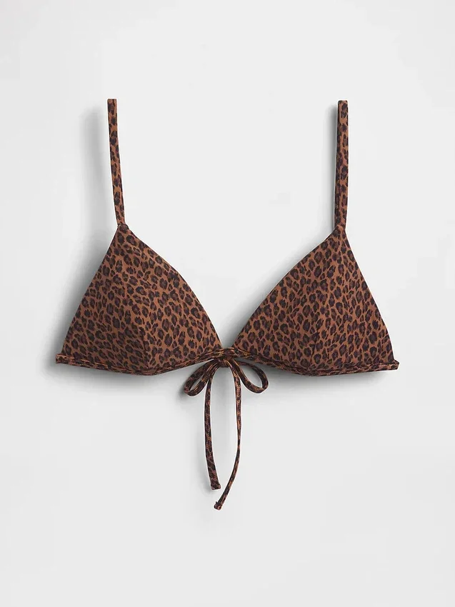 Top de bikini triangular con tiras