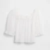Top de tul transparente bordado