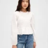 Top infantil con peplum y fruncido