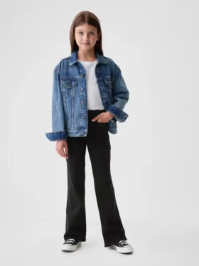 Vaqueros acampanados de talle alto para niños, estilo años 70