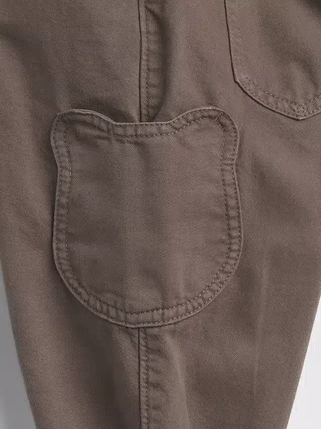 Vaqueros «Barrel» con bolsillos en forma de oso y cintura elástica para bebés y niños pequeños
