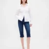 Vaqueros capri cortos de talle alto
