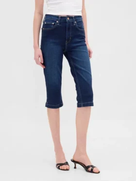 Vaqueros capri cortos de talle alto