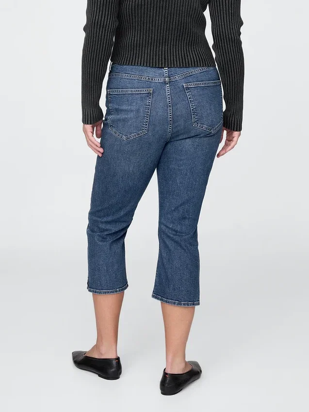 Vaqueros capri de talle alto