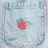 Vaqueros cargo de corte cilíndrico con franja de fresa para Bebé y Niño