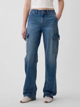 Vaqueros cargo holgados de talle bajo estilo años 90