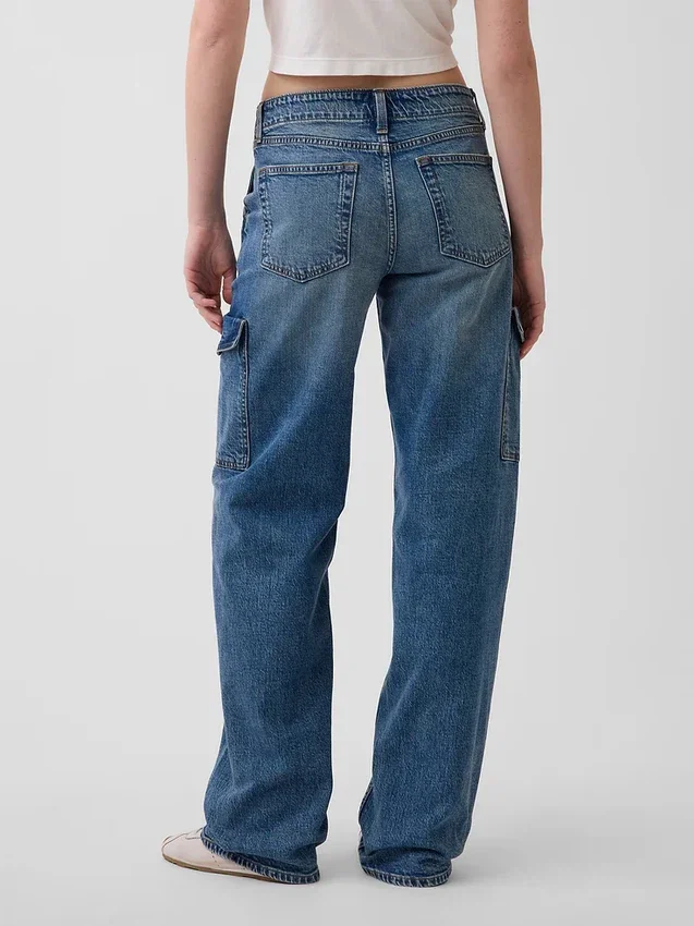 Vaqueros cargo holgados de talle bajo estilo años 90