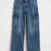 Vaqueros cargo holgados de talle bajo estilo años 90