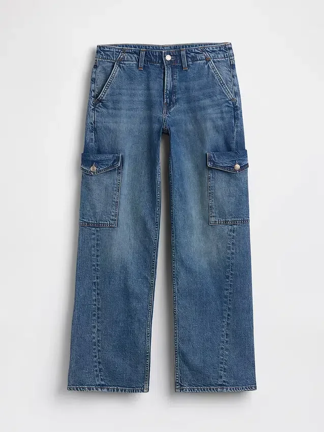 Vaqueros cargo holgados de talle bajo estilo años 90