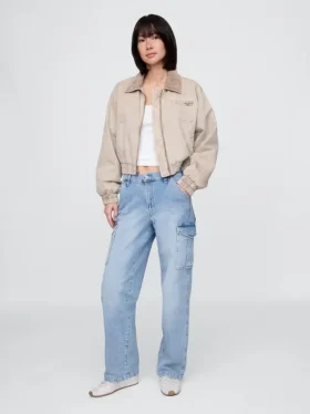 Vaqueros cargo holgados de talle medio estilo años 90