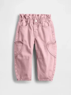 Vaqueros con bolsillo en forma de corazón y diseño de herradura para bebés y niños pequeños