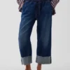 Vaqueros cortos holgados de talle bajo estilo años 90