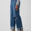 Vaqueros cortos holgados de talle bajo estilo años 90