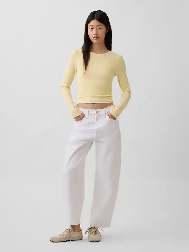Vaqueros cropped de talle alto