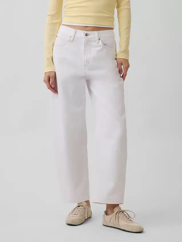Vaqueros cropped de talle alto