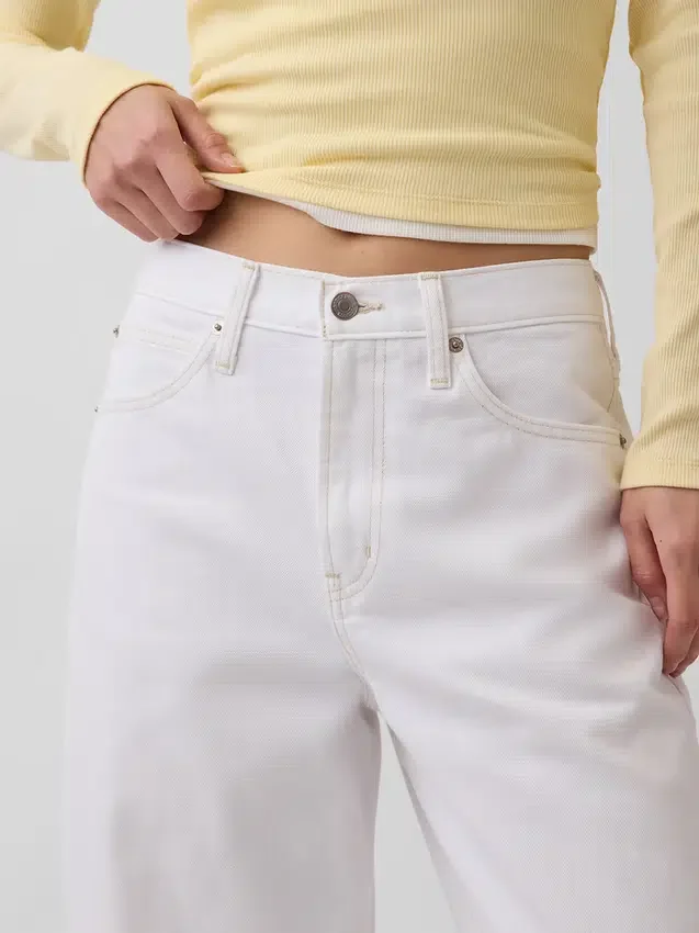 Vaqueros cropped de talle alto