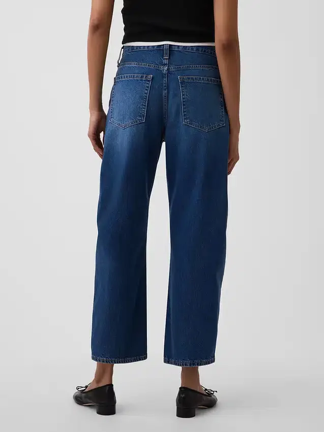 Vaqueros cropped de talle alto y corte acampanado