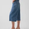 Vaqueros culotte de talle alto con cinturón