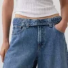Vaqueros culotte de talle alto con cinturón