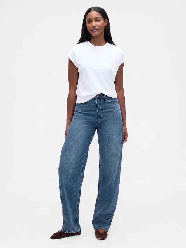 Vaqueros curvy de talle alto y corte recto
