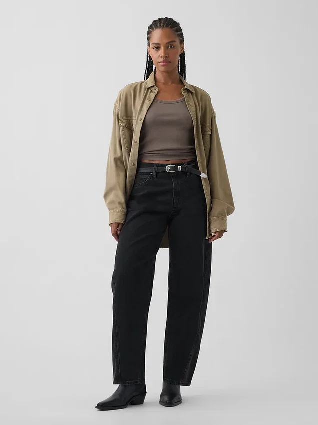 Vaqueros curvy de talle alto y corte recto