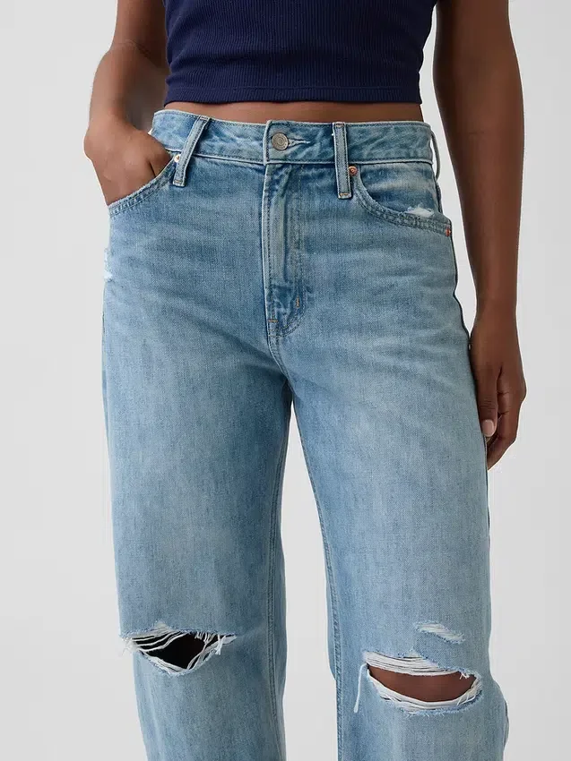 Vaqueros curvy de talle alto y corte recto