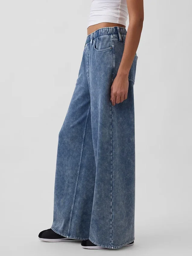 Vaqueros de chándal holgados de tejido de felpa de gran gramaje