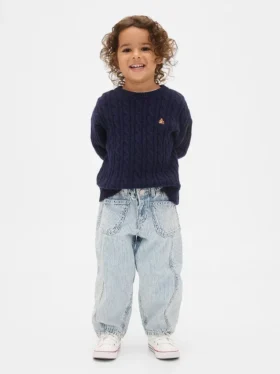 Vaqueros de denim a rayas con diseño de herradura para Bebé y Niño