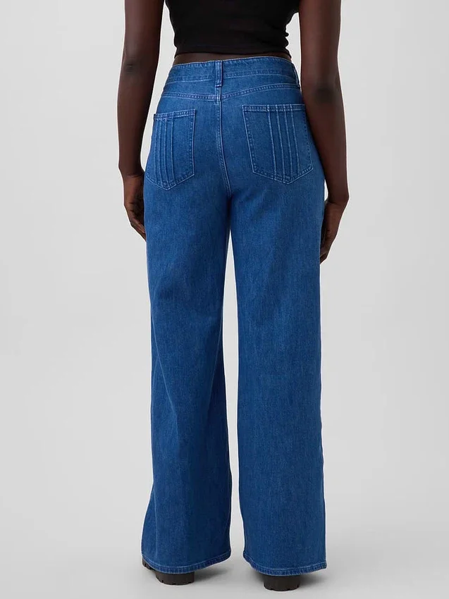 Vaqueros de talle alto con pinzas y pierna ancha GAP × Hfr de Atelier Ndigo