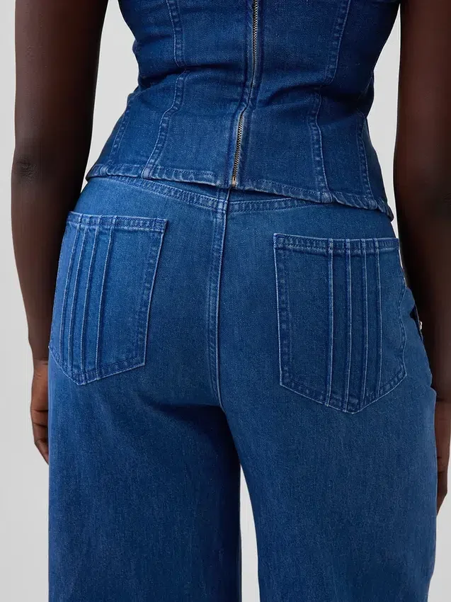 Vaqueros de talle alto con pinzas y pierna ancha GAP × Hfr de Atelier Ndigo