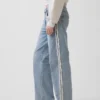 Vaqueros de talle bajo con rayas laterales holgados estilo años 90