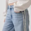 Vaqueros de talle bajo con rayas laterales holgados estilo años 90