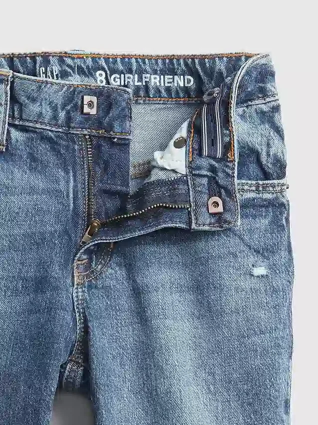 Vaqueros «girlfriend» de talle medio para niña