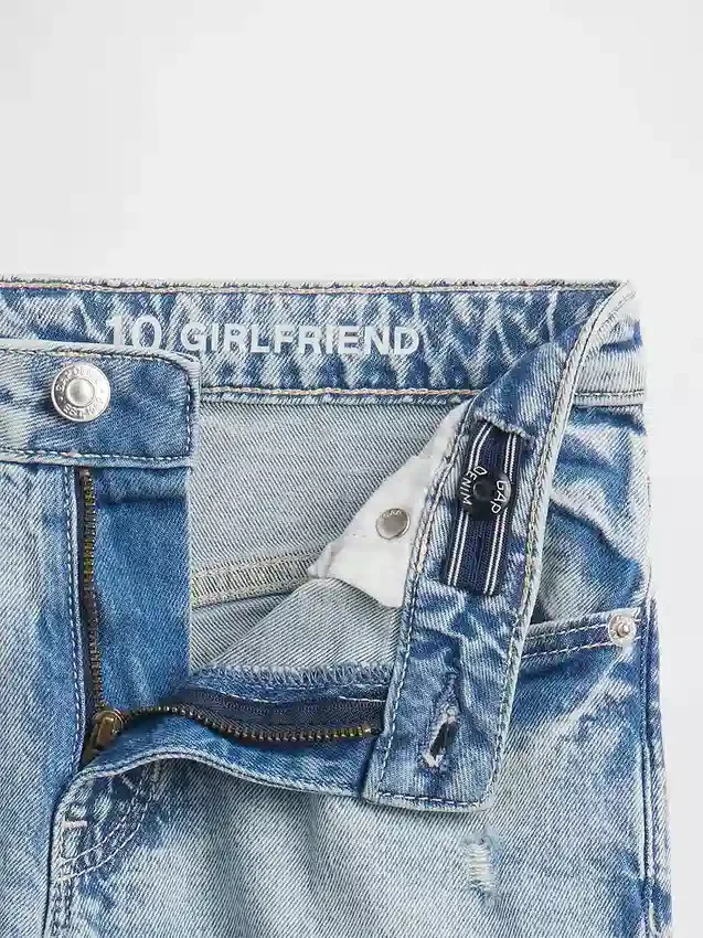 Vaqueros «girlfriend» de talle medio para niña