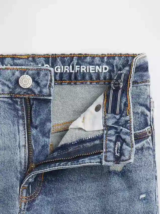 Vaqueros «girlfriend» de talle medio para niña