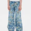 Vaqueros holgados con estampado floral para niños