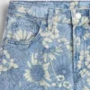 Vaqueros holgados de cintura baja con estampado floral para niños