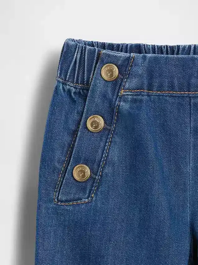 Vaqueros holgados de estilo marinero para bebés y niños pequeños