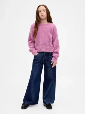 Vaqueros holgados de talle bajo «Easy» con efecto metalizado para niños