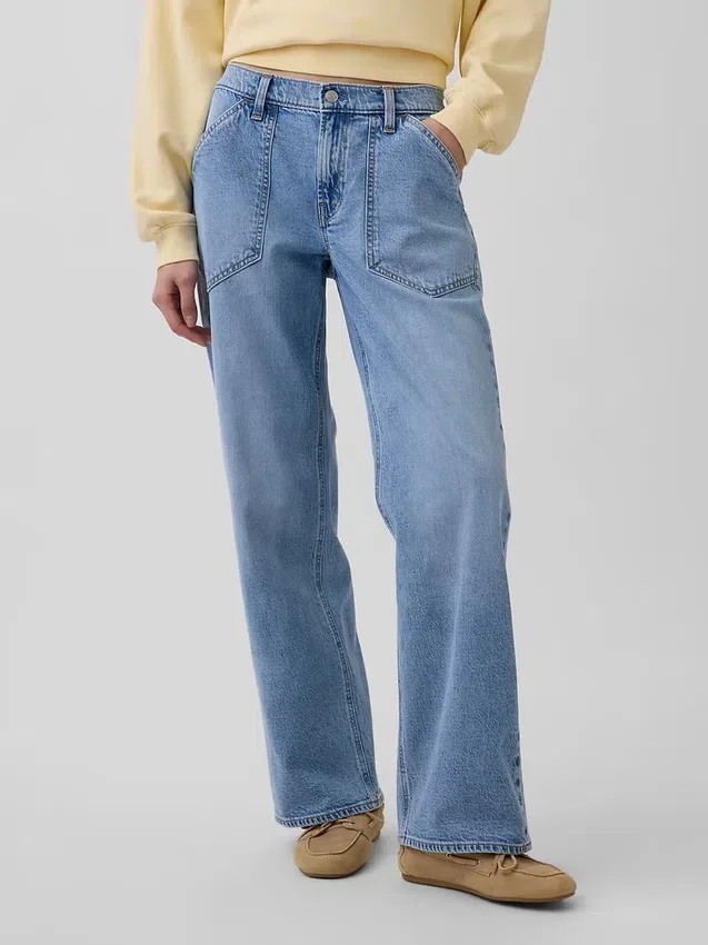 Vaqueros holgados de talle bajo estilo años 90