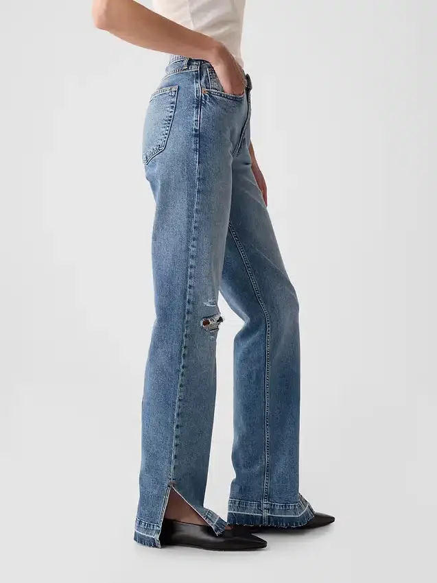 Vaqueros holgados de talle medio estilo años 90