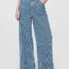 Vaqueros holgados de tiro medio con rayas de denim ultrasuaves