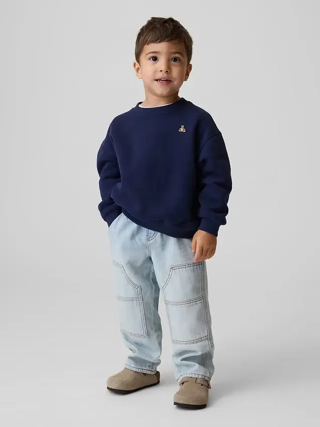 Vaqueros holgados tipo carpintero para bebés y niños pequeños, sin cremallera